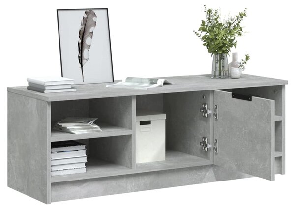 Betonszürke szerelt fa TV-szekrény 102 x 35,5 x 36,5 cm