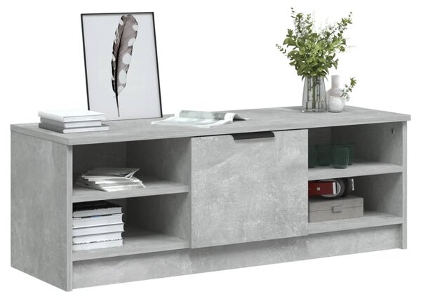 Betonszürke szerelt fa TV-szekrény 102 x 35,5 x 36,5 cm