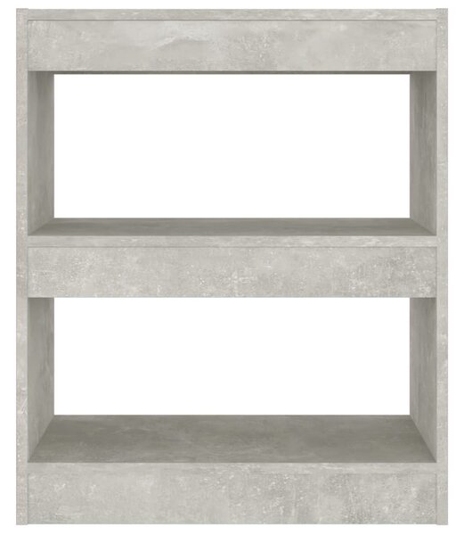 Betonszürke térelválasztó könyvszekrény 60 x 30 x 72 cm