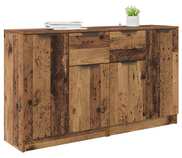 Oldalszekrények fiókkal 2 pcs Öreg fa 60 x 30 x 70 cm Faanyag