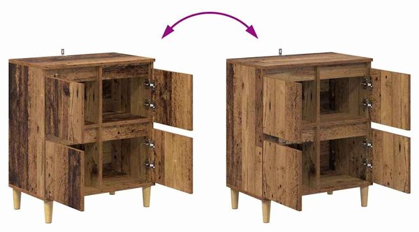 Oldalszekrények 3 pcs Öreg fa 60 x 35 x 70 cm Faanyag