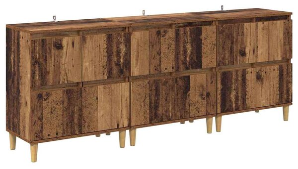 Oldalszekrények 3 pcs Öreg fa 60 x 35 x 70 cm Faanyag