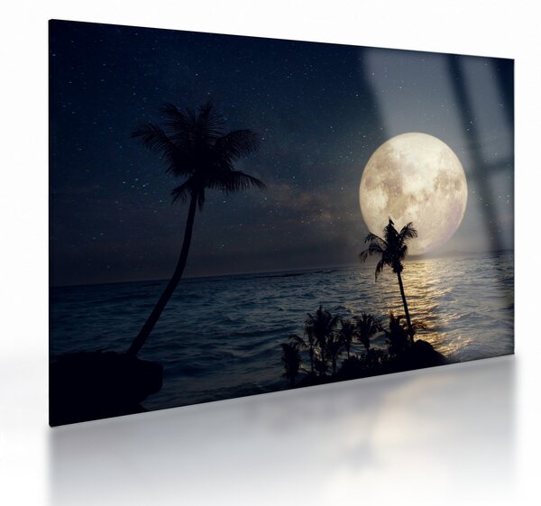Kép - Strand telihold alatt (üvegen) (70x50 cm)