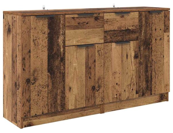 Oldalszekrények fiókkal 2 pcs Öreg fa 60 x 30 x 70 cm Faanyag
