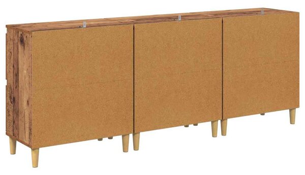 Oldalszekrények 3 pcs Öreg fa 60 x 35 x 70 cm Faanyag