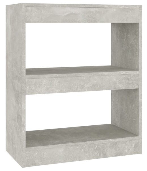 Betonszürke térelválasztó könyvszekrény 60 x 30 x 72 cm