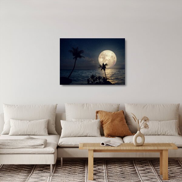 Kép - Strand telihold alatt (üvegen) (70x50 cm)