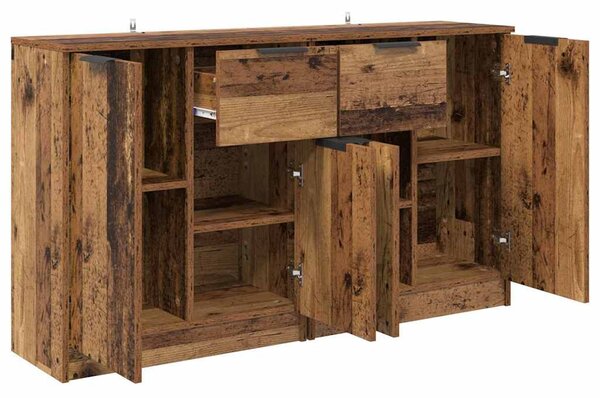 Oldalszekrények fiókkal 2 pcs Öreg fa 60 x 30 x 70 cm Faanyag