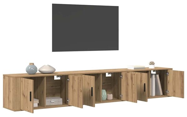 Fali TV szekrény szett 3 db Artisan tölgy Szerelt Fa