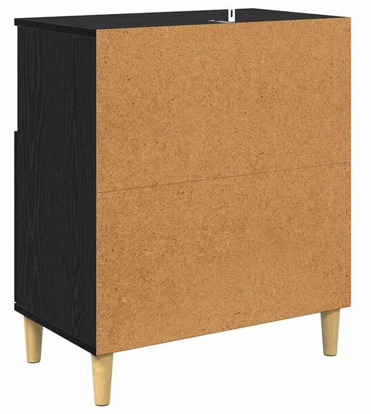 Oldalszekrények 2 pcs Fekete tölgy 60 x 35 x 70 cm Faanyag