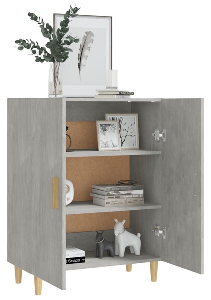 Betonszürke szerelt fa tálalószekrény 70 x 34 x 90 cm