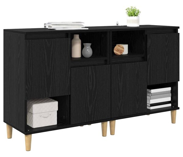 Oldalszekrények 2 pcs Fekete tölgy 60 x 35 x 70 cm Faanyag