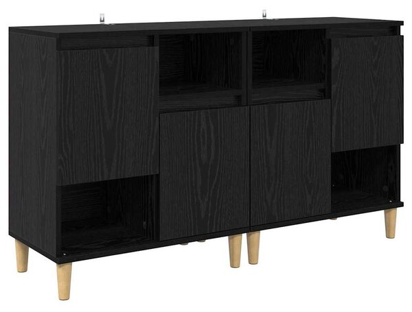 Oldalszekrények 2 pcs Fekete tölgy 60 x 35 x 70 cm Faanyag