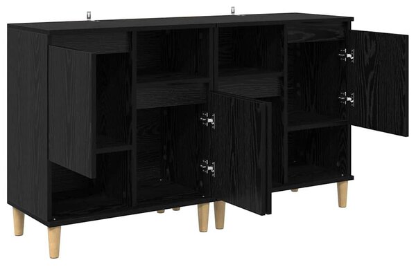 Oldalszekrények 2 pcs Fekete tölgy 60 x 35 x 70 cm Faanyag