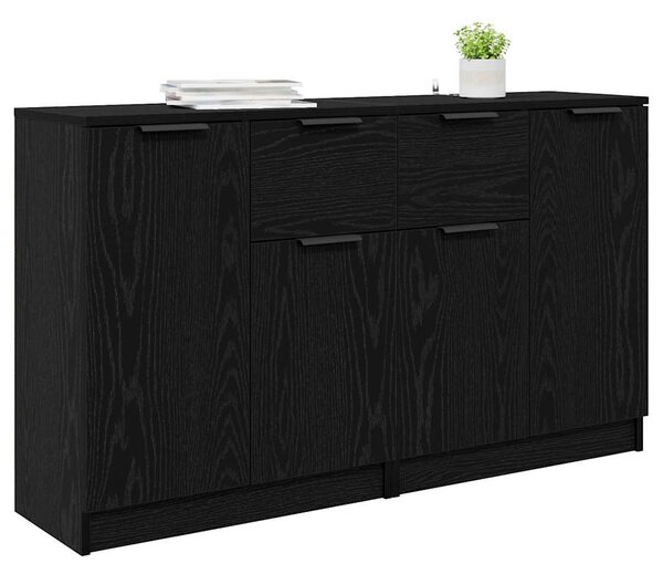 Oldalszekrények 2 pcs Fekete tölgy 60 x 30 x 70 cm Faanyag