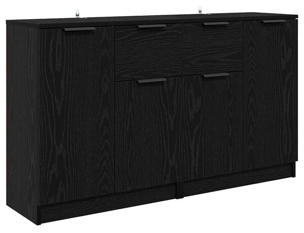 Oldalszekrények 2 pcs Fekete tölgy 60 x 30 x 70 cm Faanyag