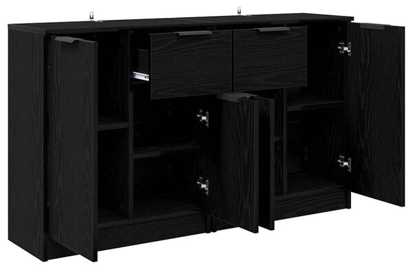 Oldalszekrények 2 pcs Fekete tölgy 60 x 30 x 70 cm Faanyag