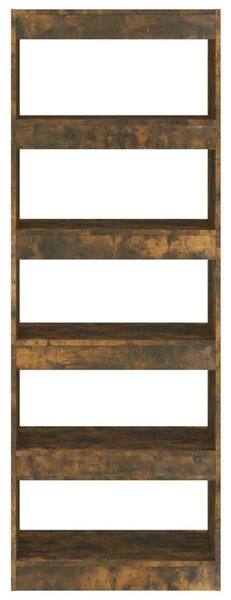 Füstös tölgy színű fa könyvszekrény/térelválasztó 60x30x166 cm