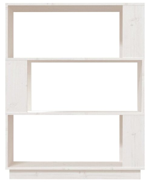Fehér tömör fenyőfa könyvszekrény/térelválasztó 80x25x101 cm