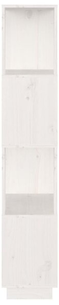 Fehér tömör fenyőfa könyvszekrény/térelválasztó 51x25x132 cm