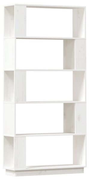 Fehér tömör fenyőfa könyvszekrény/térelválasztó 80x25x163,5 cm