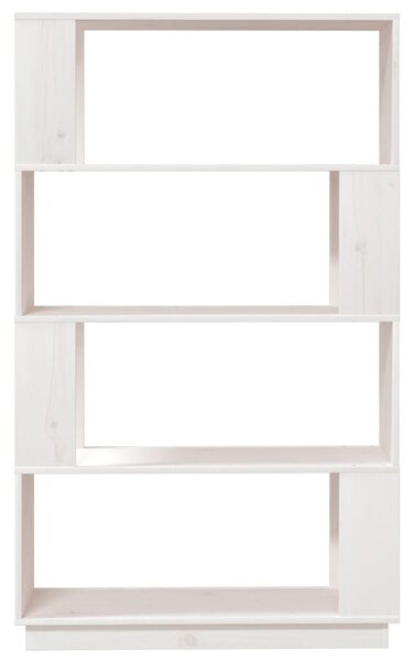 Fehér tömör fenyőfa könyvszekrény/térelválasztó 80x25x132 cm
