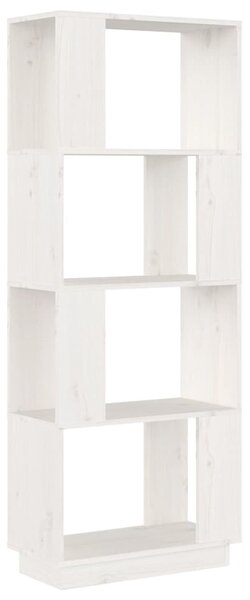 Fehér tömör fenyőfa könyvszekrény/térelválasztó 51x25x132 cm