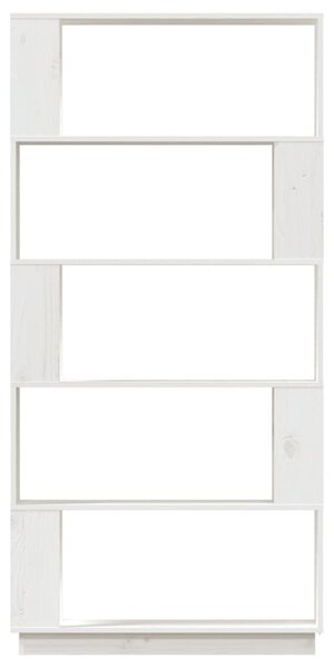Fehér tömör fenyőfa könyvszekrény/térelválasztó 80x25x163,5 cm