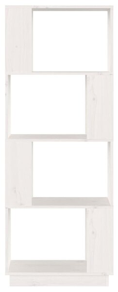 Fehér tömör fenyőfa könyvszekrény/térelválasztó 51x25x132 cm