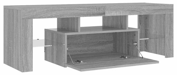 Szürke sonoma színű TV-szekrény LED-lámpákkal 120 x 35 x 40 cm