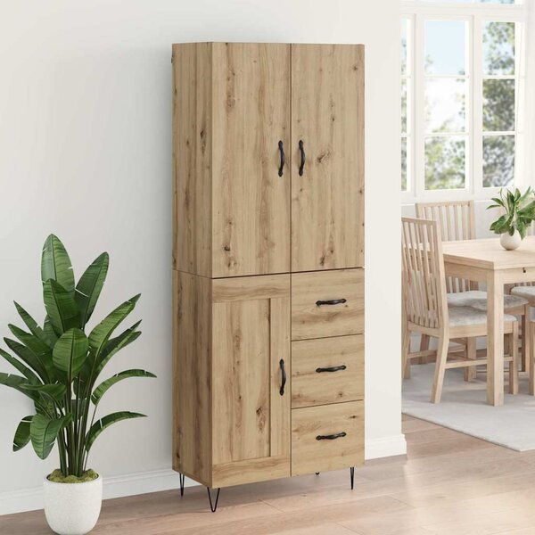 Magasfiú fiókkal 2 pcs Artisan tölgy RÉtegelt fa és üveg