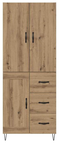 Magasfiú fiókkal 2 pcs Artisan tölgy RÉtegelt fa és üveg
