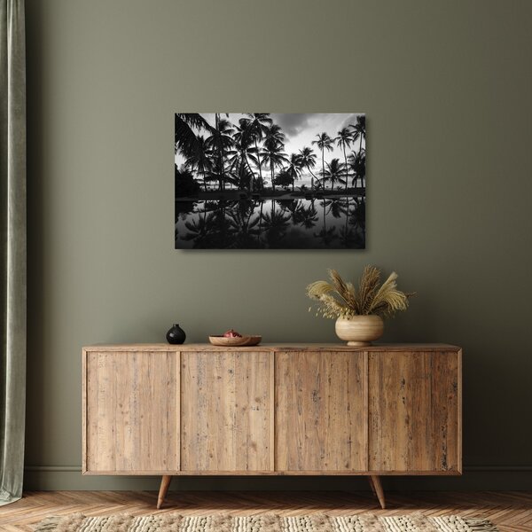 Egy trópusi sziget képe (üvegen) (70x50 cm)