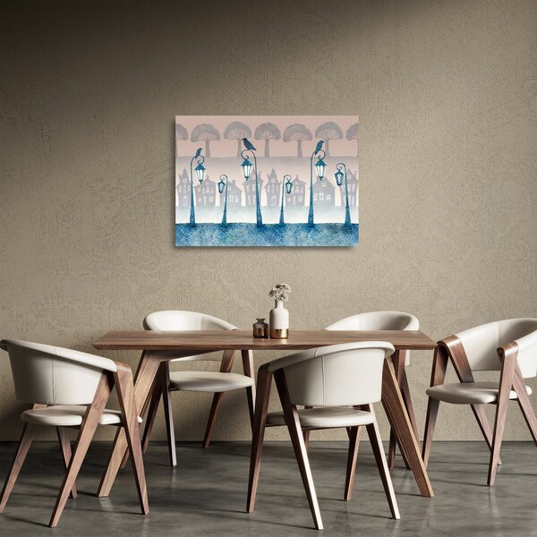 Kép -A hollók őrzik a várost (üvegen) (70x50 cm)