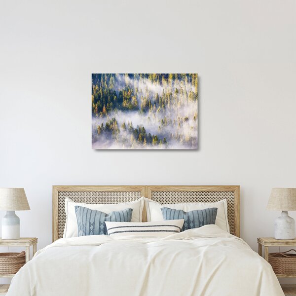 Fák képe a ködben (üvegen) (70x50 cm)