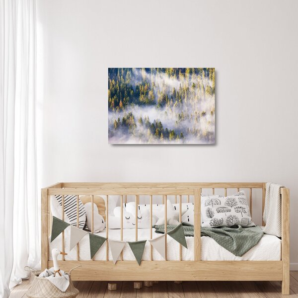 Fák képe a ködben (üvegen) (70x50 cm)