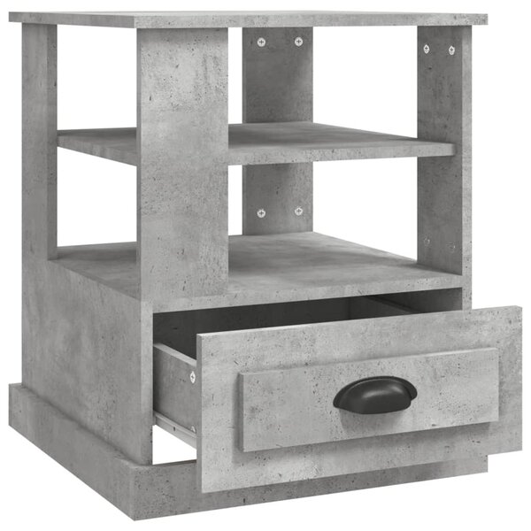 Betonszürke szerelt fa dohányzóasztal 50x50x60 cm