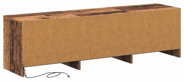 TV szekrény LED világítással Öreg fa 140 x 34 x 40 cm Faanyag