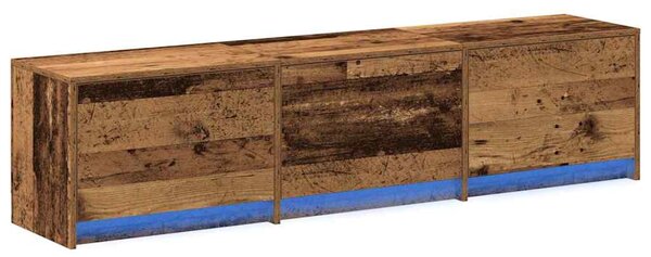 TV szekrény LED világítással Öreg fa 162 x 34 x 40 cm Faanyag