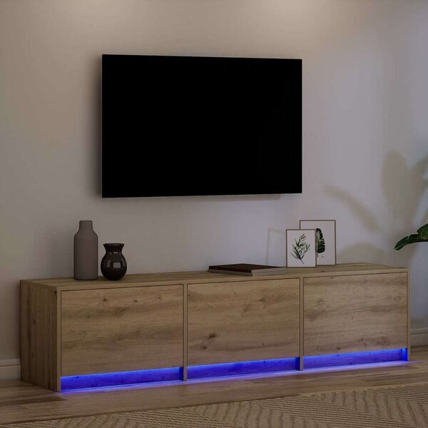 TV szekrény LED világítással Művészi tölgy 162 x 34 x 40 cm