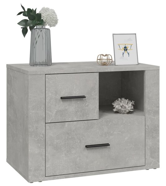 Betonszürke szerelt fa éjjeliszekrény 60 x 36 x 45 cm