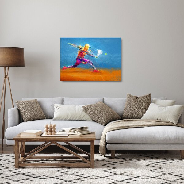 Kép - Festett teniszező (üvegen) (70x50 cm)