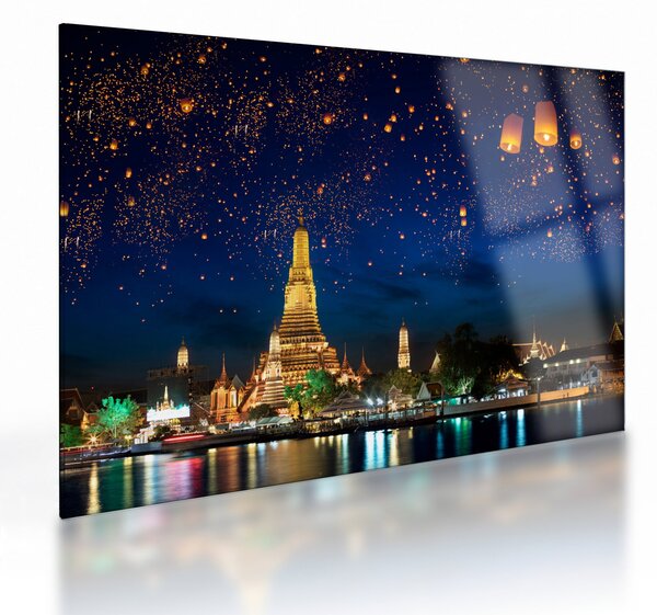Kép - A boldogság lámpásai, Bangkok (üvegen) (70x50 cm)