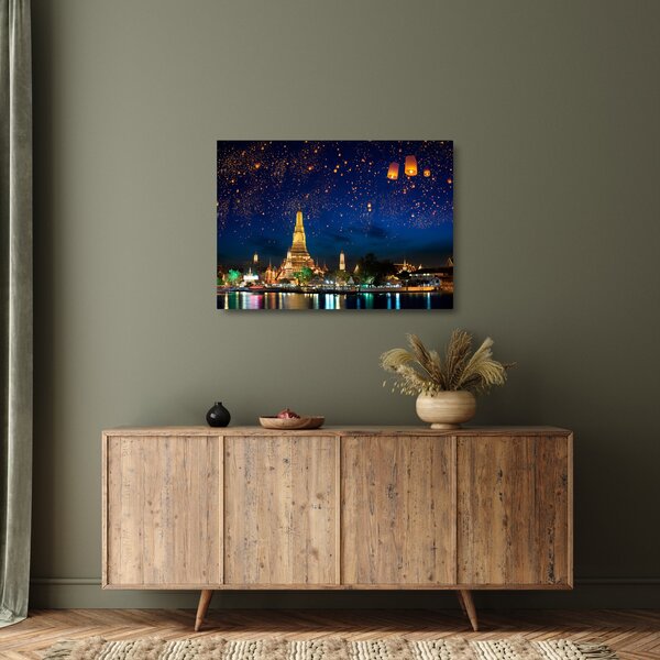 Kép - A boldogság lámpásai, Bangkok (üvegen) (70x50 cm)