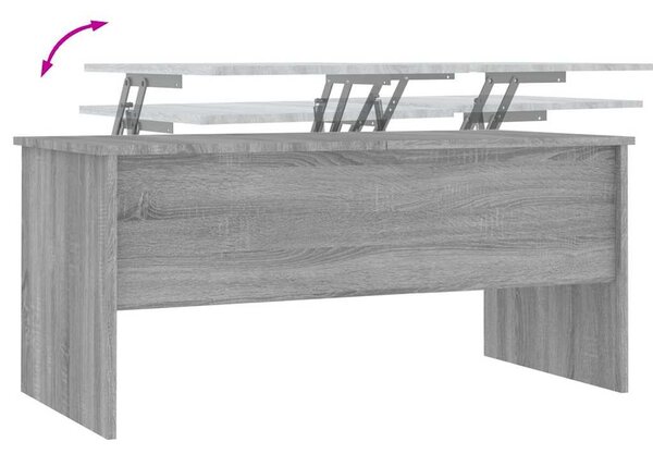 Szürke sonoma színű szerelt fa dohányzóasztal 102x50,5x46,5 cm
