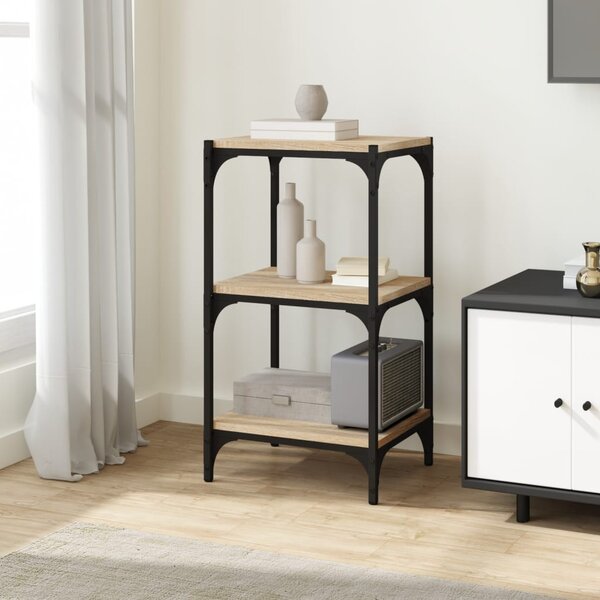 Sonoma tölgy szerelt fa és acél könyvszekrény 40 x 33 x 70,5 cm