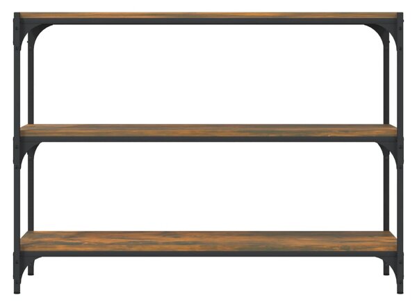 Füstös tölgy színű fa és acél könyvszekrény 100 x 33 x 70,5 cm