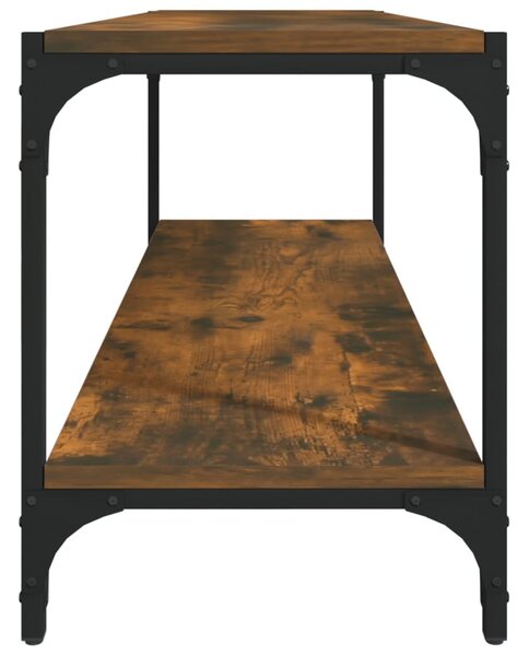 Füstös tölgy színű szerelt fa és acél TV-szekrény 100x33x41 cm