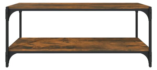 Füstös tölgy színű szerelt fa és acél TV-szekrény 100x33x41 cm