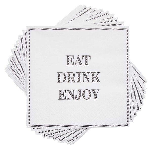APRÈS papírszalvéta, "Eat, Drink, Enjoy" 33 x 33 cm